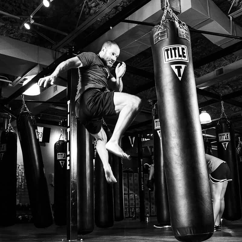 Mixed Martial Arts Lessons for Adults in North Plainfield NJ - Flying Knee Black and White MMA